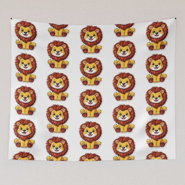 Item preview, Cute Lion Cartoon Kawaii Design designed and sold by TheAllInStore.