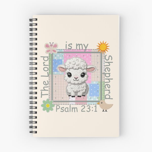 Item preview, The Lord is my Shepherd, Cute Sheep, Psalm 231, Grandma Core,  Lamb, Patchwork  Embroidery designed and sold by Forevermore.