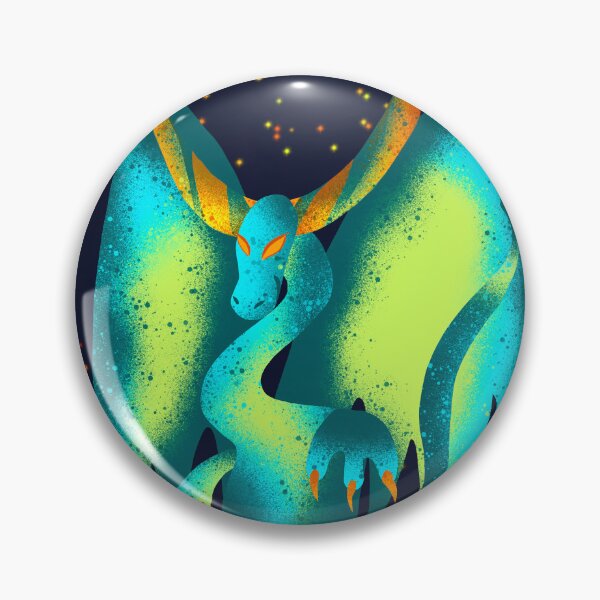 Item preview, Teal Psychedelic Dragon - Glowing Fantasy Illustration designed and sold by TheArtOfTreble.