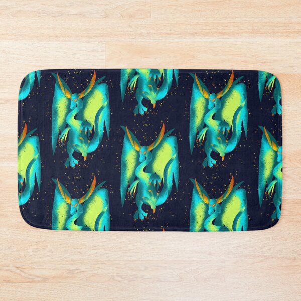 Item preview, Teal Psychedelic Dragon - Glowing Fantasy Illustration designed and sold by TheArtOfTreble.