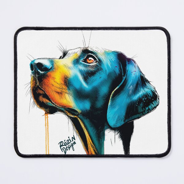 Item preview, Side Profile Labrador – Blue Orange Ink Splash Portrait designed and sold by Rozin-Design.