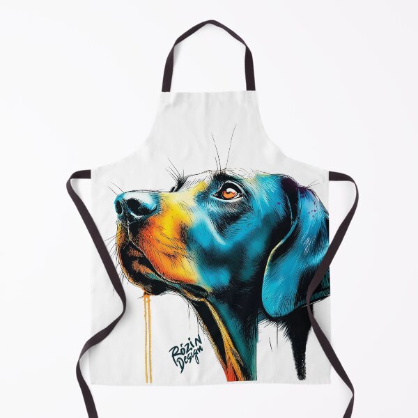 Item preview, Side Profile Labrador – Blue Orange Ink Splash Portrait designed and sold by Rozin-Design.
