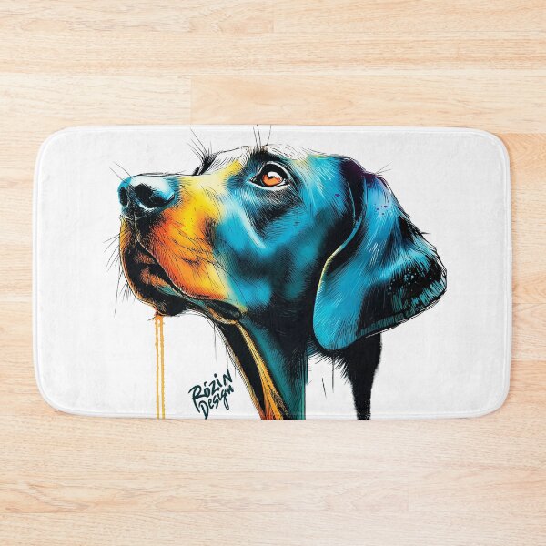 Item preview, Side Profile Labrador – Blue Orange Ink Splash Portrait designed and sold by Rozin-Design.