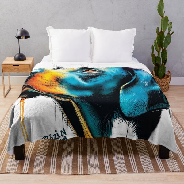 Item preview, Side Profile Labrador – Blue Orange Ink Splash Portrait designed and sold by Rozin-Design.