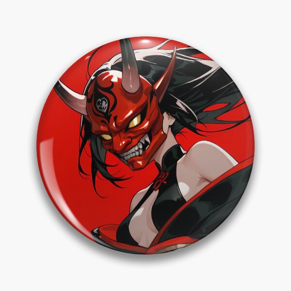 Artikelvorschau, Anime-Kunstwerk eines roten Oni-Kriegers entworfen und verkauft von DesignNChill-Freelance.