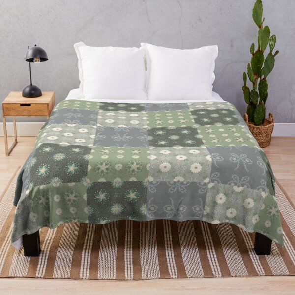 Item preview, Sage Green Floral Patchwork Pattern designed and sold by July clover bloom 426.