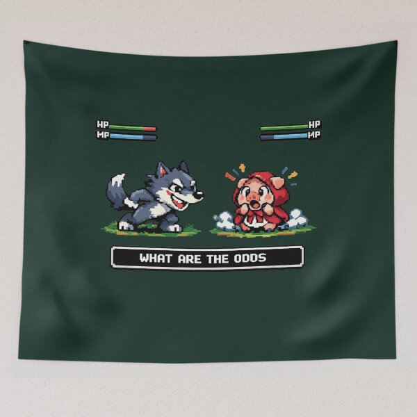 Item preview, What Are The Odds – Funny RPG Battle Pixel Art | Gamer Fairy Tale Parody designed and sold by JonelCrafts.