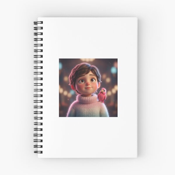 Item preview, Little Dreamer – Cute 3D Child with Pink Parrot designed and sold by TrendTonic1.