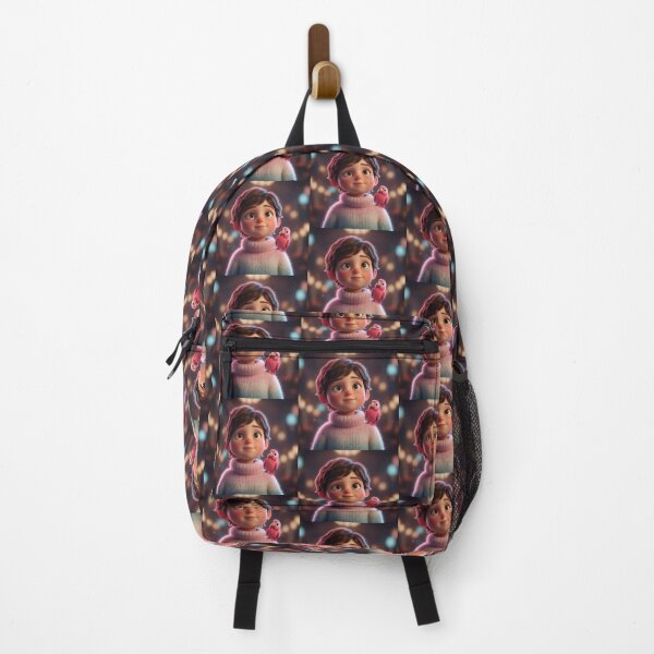 Item preview, Little Dreamer – Cute 3D Child with Pink Parrot designed and sold by TrendTonic1.