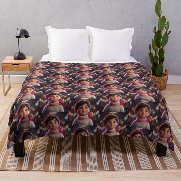 Item preview, Little Dreamer – Cute 3D Child with Pink Parrot designed and sold by TrendTonic1.
