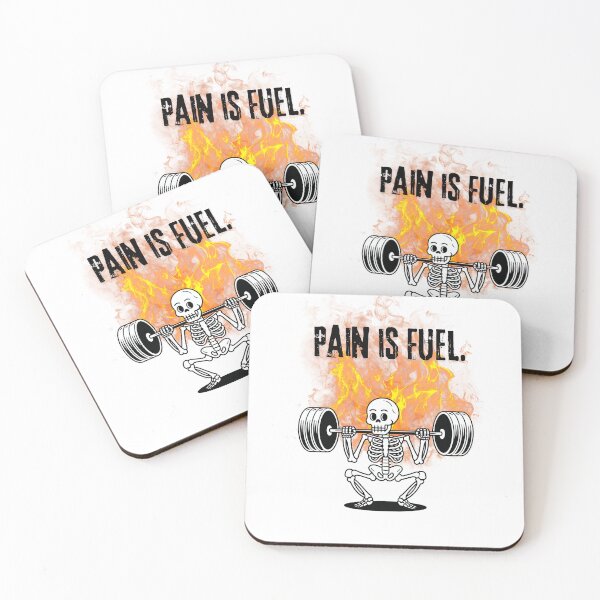 Item preview, Pain Is Fuel Skeleton Weightlifting Art designed and sold by poomfitshirt.