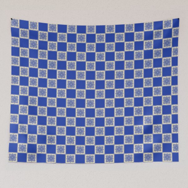 Item preview, Mandala Cobalt & Ivory Tiles designed and sold by FoxfireAndCo.