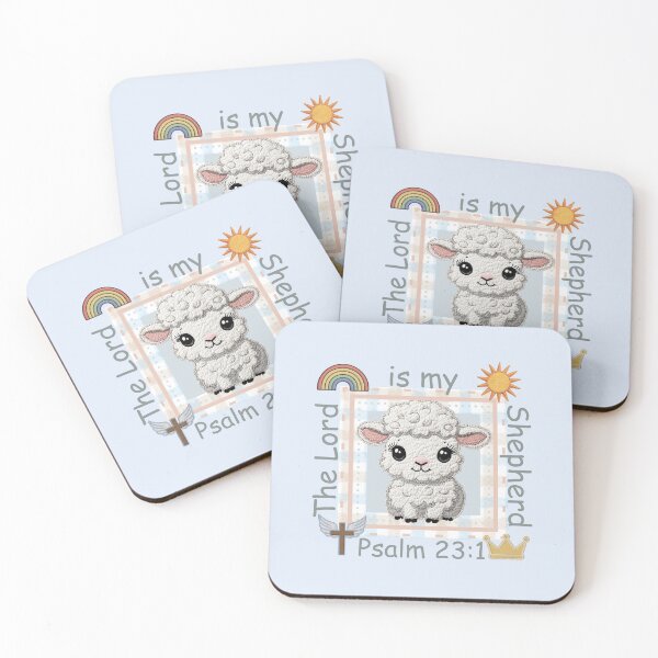 Item preview, The Lord is my Shepherd, Cute Sheep, Psalm 231, Grandma Core,  Lamb, Patchwork  Embroidery designed and sold by Forevermore.