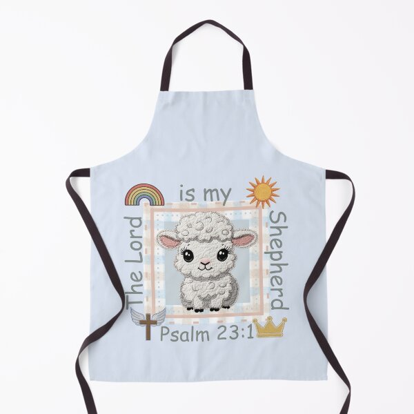 Item preview, The Lord is my Shepherd, Cute Sheep, Psalm 231, Grandma Core,  Lamb, Patchwork  Embroidery designed and sold by Forevermore.
