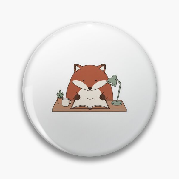 Item preview, Cozy Study Fox Reading Desk Sticker designed and sold by Tyzuu.