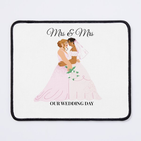Item preview, Lesbian Wedding Couple Mrs & Mrs Bridal Illustration LGBTQ Wedding Art designed and sold by novyron.