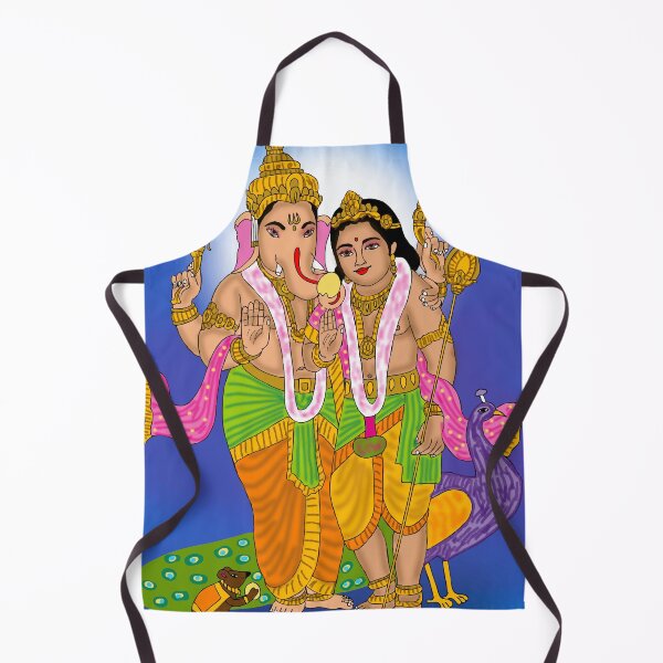 Item preview, Lord Ganesha & Kartikeya Artwork – Hindu Elephant God Spiritual Illustration designed and sold by Harshit_Digital_Arts.