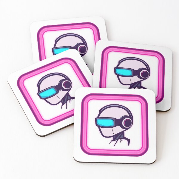 Item preview, Futuristic VR Robot Avatar With Neon Headset and Pink Glowing Frame for Gaming and Tech Branding designed and sold by KanDa-Shop.
