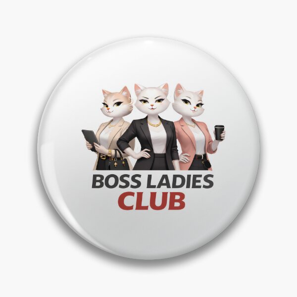 Item preview, Boss Ladies Club Sticker – Women Empowerment Cat Squad designed and sold by MoodPawsCo.