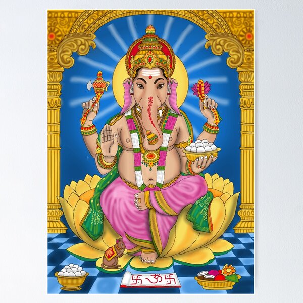 Item preview, Ganpati Bappa Art Design – Hindu Spiritual God Illustration designed and sold by Harshit_Digital_Arts.