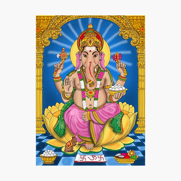 Item preview, Ganpati Bappa Art Design – Hindu Spiritual God Illustration designed and sold by Harshit_Digital_Arts.