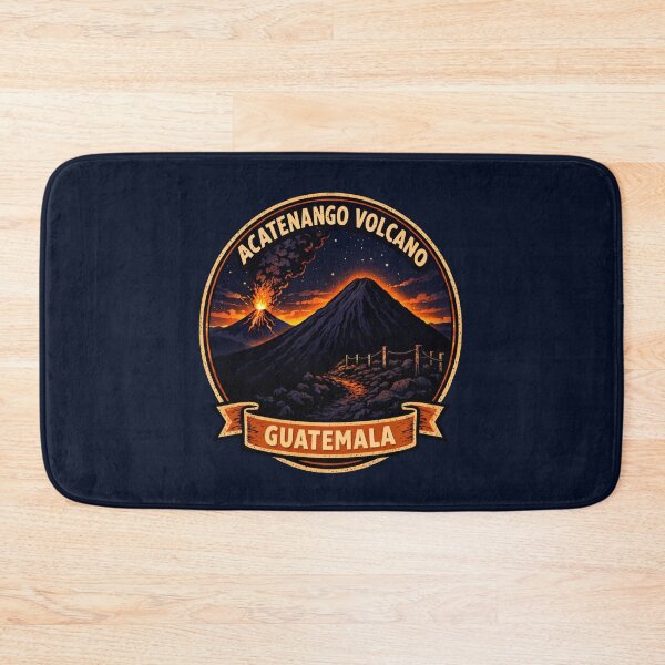 Item preview, Acatenango Volcano Guatemala Night Eruption Shirt – Retro Hiking Badge Lava Glow Design designed and sold by Globalcitytees.