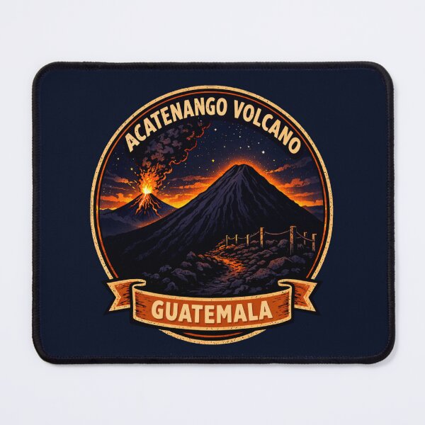 Item preview, Acatenango Volcano Guatemala Night Eruption Shirt – Retro Hiking Badge Lava Glow Design designed and sold by Globalcitytees.