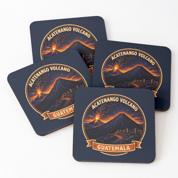 Item preview, Acatenango Volcano Guatemala Night Eruption Shirt – Retro Hiking Badge Lava Glow Design designed and sold by Globalcitytees.