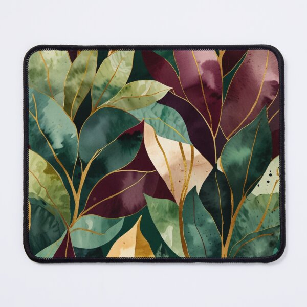 Item preview, Jewel-Toned Watercolor Leaves with Gold Veins designed and sold by ShopCWA.