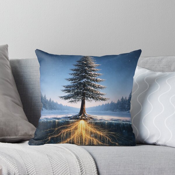 Item preview, Golden Circuit Roots Pine Tree - Winter Tech Nature Poster designed and sold by LuxeBuzz.