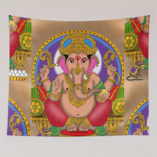 Item preview, Ganesha Spiritual Artwork – Hindu Elephant God Cultural Design designed and sold by Harshit_Digital_Arts.