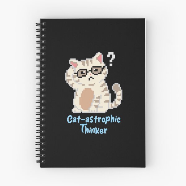 Item preview, Cat Astrophic Thinker Funny Overthinking Pixel Cat designed and sold by TheMemeAtelier.