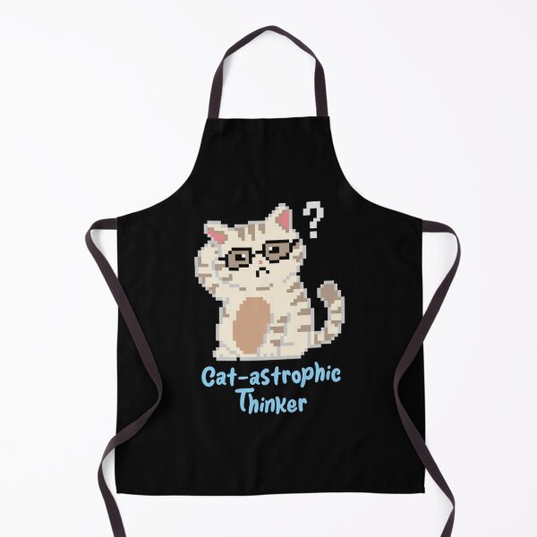 Item preview, Cat Astrophic Thinker Funny Overthinking Pixel Cat designed and sold by TheMemeAtelier.