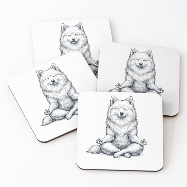 Item preview, Vintage Japanese Spitz Yoga Lotus Meditation Dog Lover designed and sold by DoodleTortle.