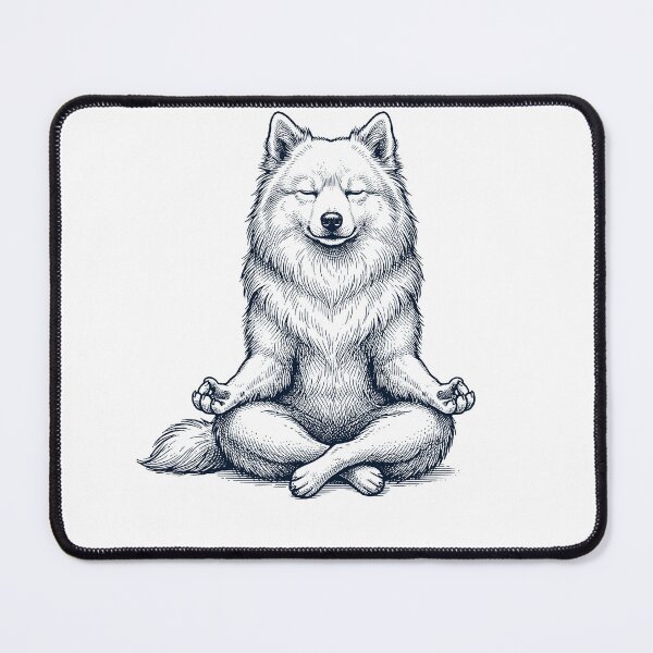 Item preview, Vintage Japanese Spitz Yoga Lotus Meditation Dog Lover designed and sold by DoodleTortle.