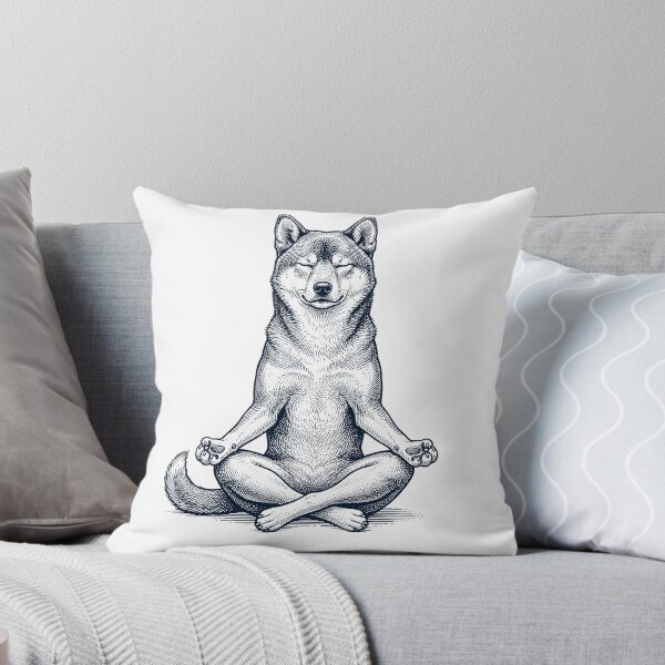 Item preview, Vintage Kai Ken Yoga Lotus Meditation Dog Lover designed and sold by DoodleTortle.