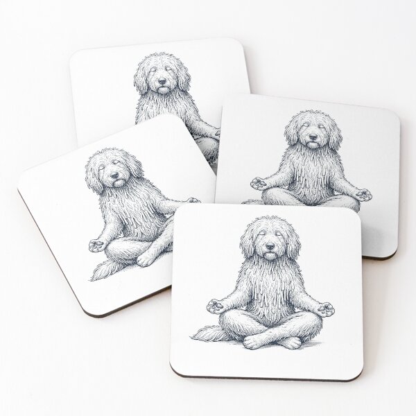 Item preview, Vintage Komondor Yoga Lotus Meditation Dog Lover designed and sold by DoodleTortle.