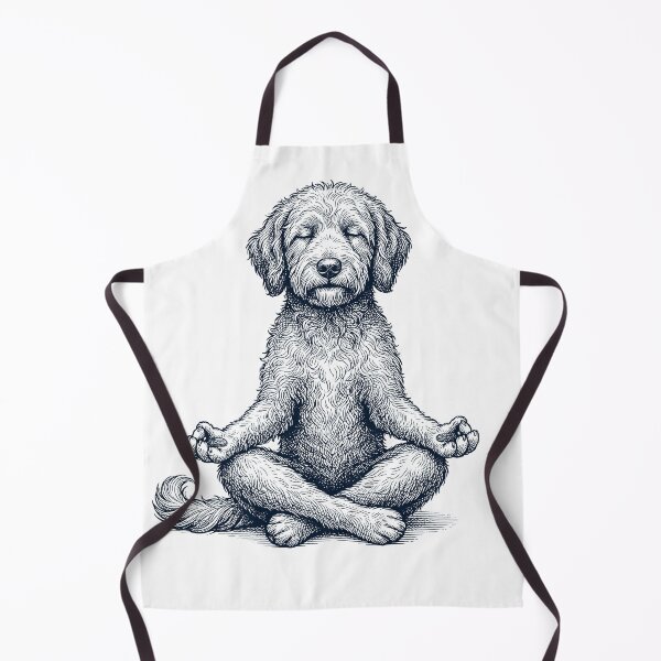 Item preview, Labradoodle vintage, perro de meditación de loto y yoga designed and sold by DoodleTortle.