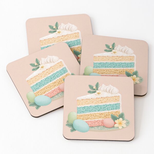 Item preview, Pastel Easter Cake Illustration – Cute Spring Dessert Art designed and sold by BobaBunny76.