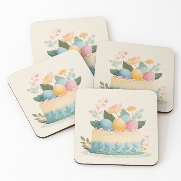 Item preview, Pastel Easter Cake Illustration – Cute Spring Dessert Art designed and sold by BobaBunny76.