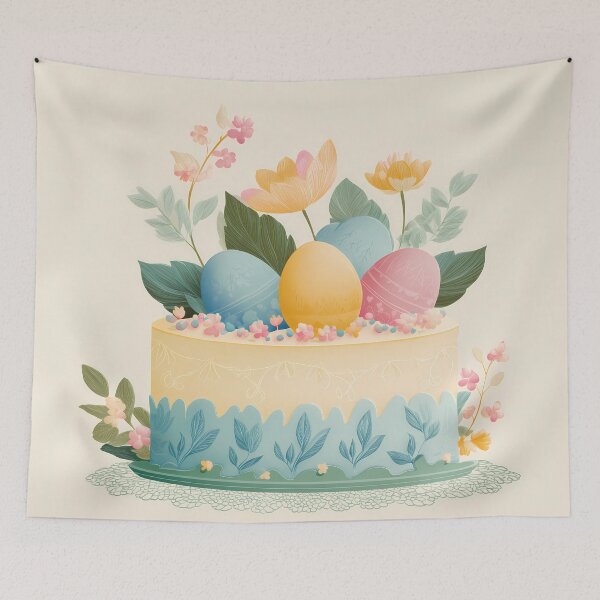 Item preview, Pastel Easter Cake Illustration – Cute Spring Dessert Art designed and sold by BobaBunny76.