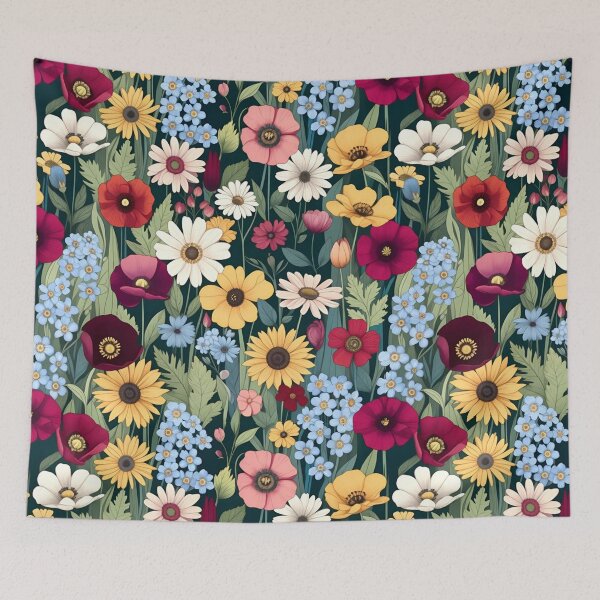 Artikelvorschau, Colorful Wildflower Meadow Seamless Pattern – Botanical Floral Art entworfen und verkauft von LegendChoice.