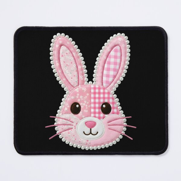 Item preview, Kids Easter Pink Patchwork Bunny Face designed and sold by KroghDs.