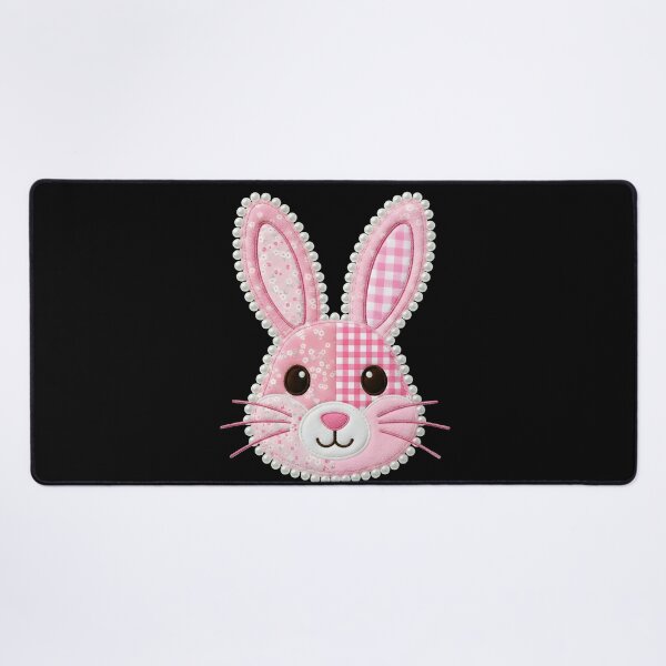 Item preview, Kids Easter Pink Patchwork Bunny Face designed and sold by KroghDs.