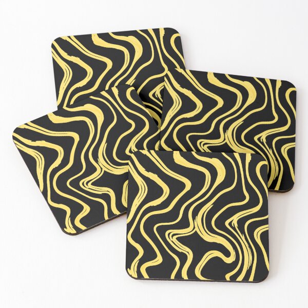 Item preview, Ondas de Oro Eléctrico - Patrón Minimalista de Medianoche designed and sold by Urban-InkStudio.