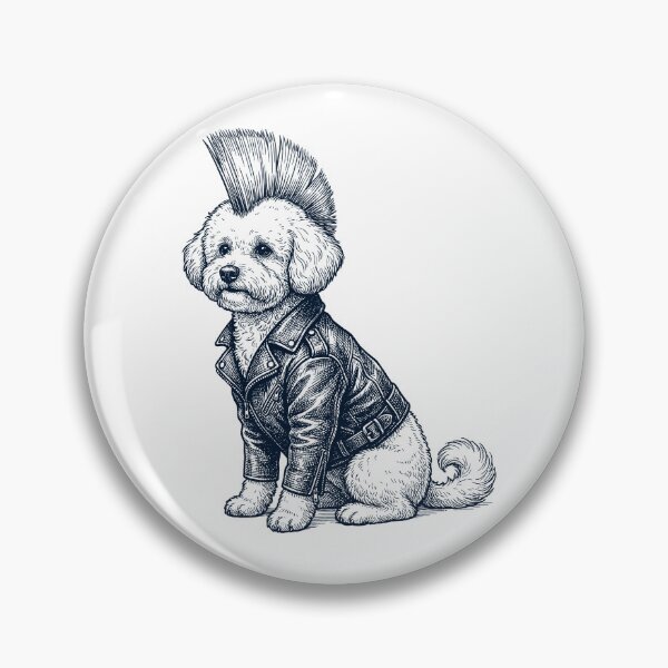 Item preview, Vintage Maltese Punk Mowhawk Dog Mom Dad designed and sold by DoodleTortle.