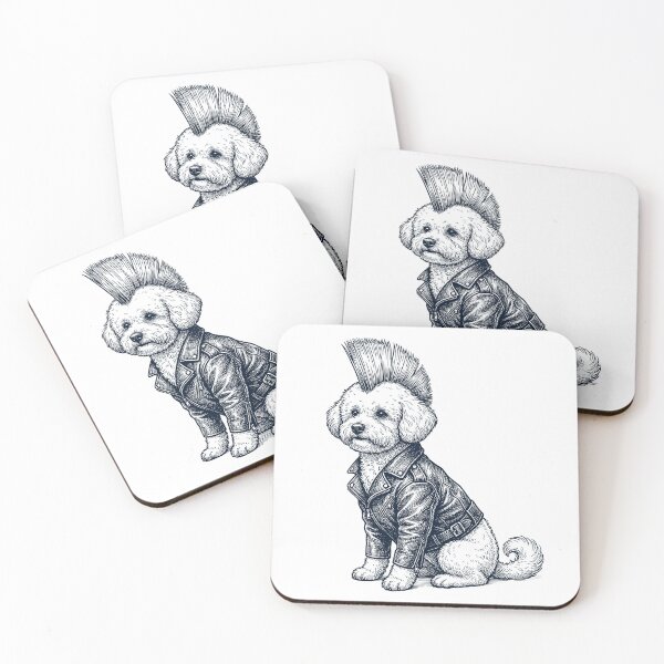 Item preview, Vintage Maltese Punk Mowhawk Dog Mom Dad designed and sold by DoodleTortle.
