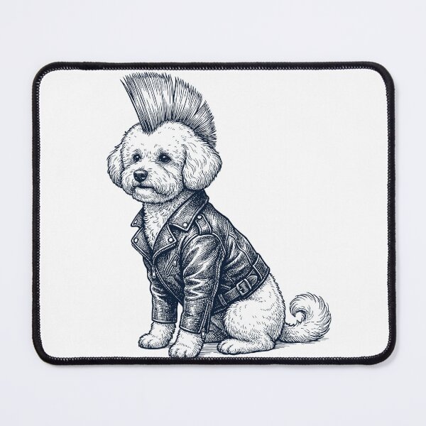 Item preview, Vintage Maltese Punk Mowhawk Dog Mom Dad designed and sold by DoodleTortle.
