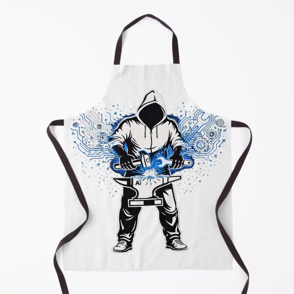 Item preview, AI Programmer Blacksmith Digital Forge Cyberpunk Art designed and sold by IvoryArtDesign.