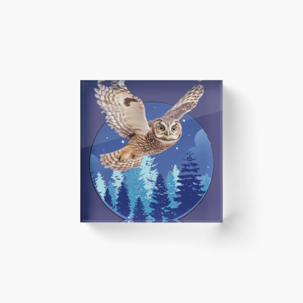Item preview, Owl In Flight In Night Forest designed and sold by Rockyctees.